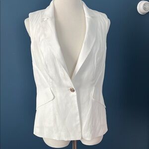 White House, Black market 
Sleeveless White Blazer Vest